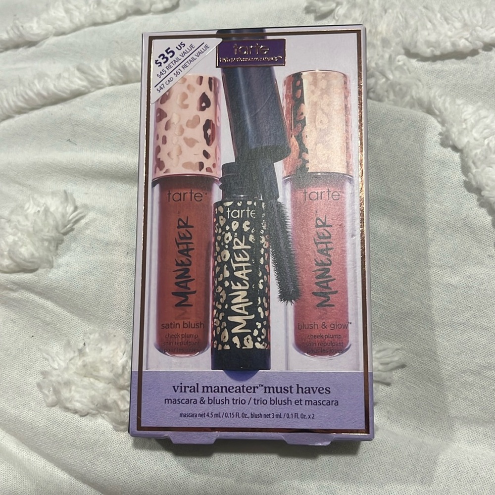 Brand new tarte viral maneater must haves mascara and blush trio cinnamon berry